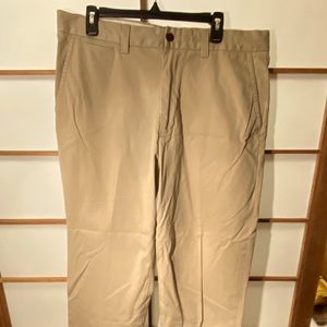 Linen and silk flat front pants